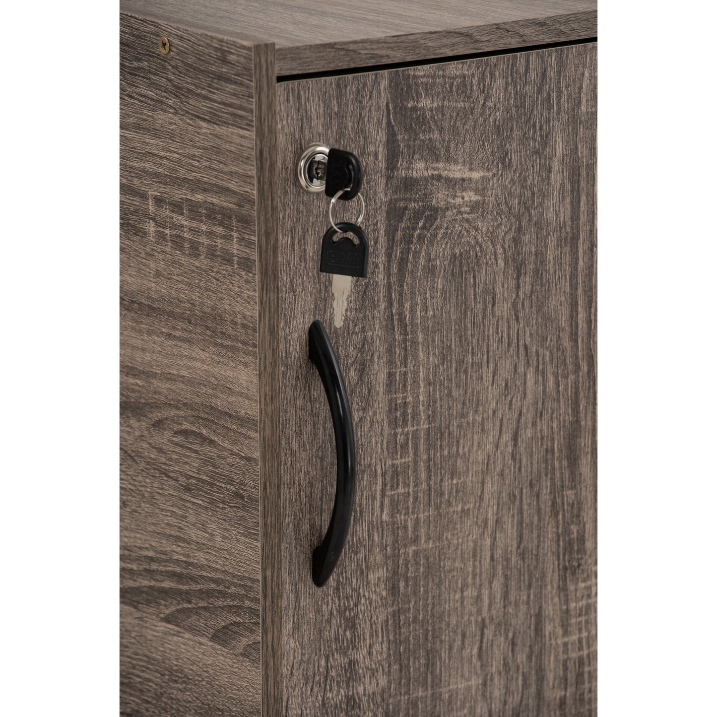 CODEY 3 Door Storage Box With Lock - Felton Oak