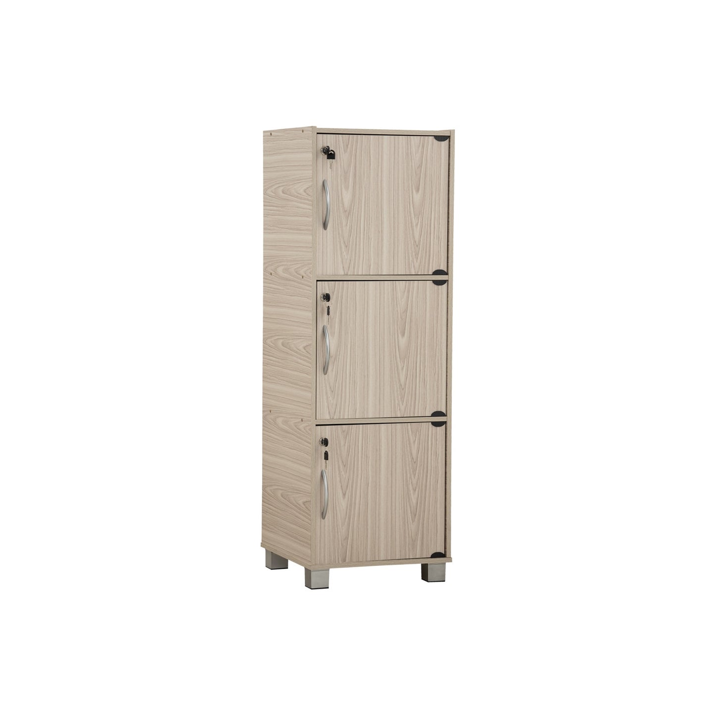 CODEY 3 Door Storage Box With Lock - Grey Line