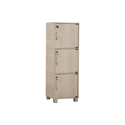 CODEY 3 Door Storage Box With Lock - Grey Line