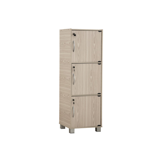 CODEY 3 Door Storage Box With Lock - Grey Line