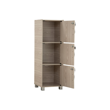 CODEY 3 Door Storage Box With Lock - Grey Line