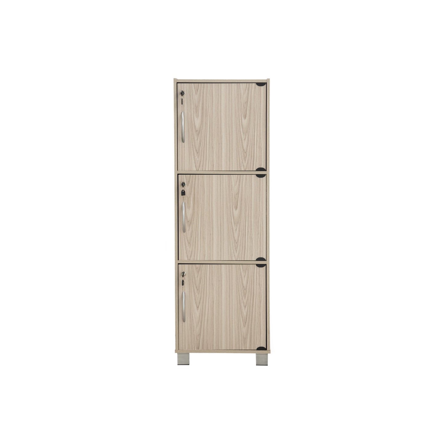 CODEY 3 Door Storage Box With Lock - Grey Line