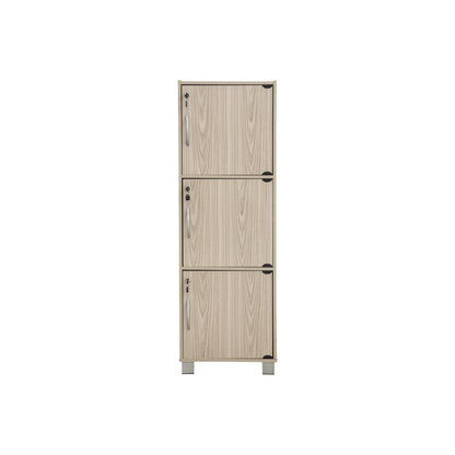 CODEY 3 Door Storage Box With Lock - Grey Line