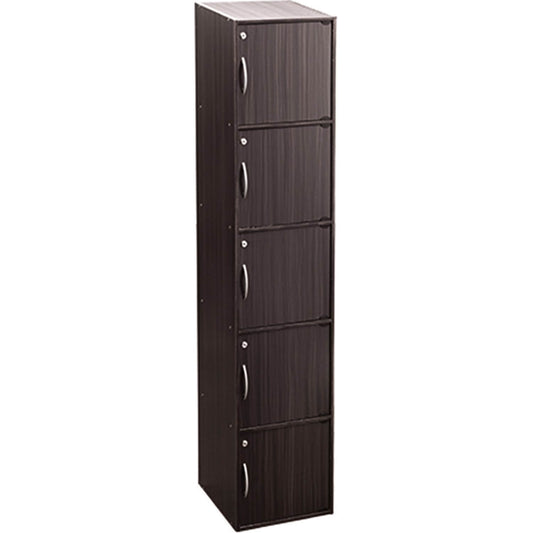 CODEY 5 Door Storage Box With Lock - Light Cappuccino
