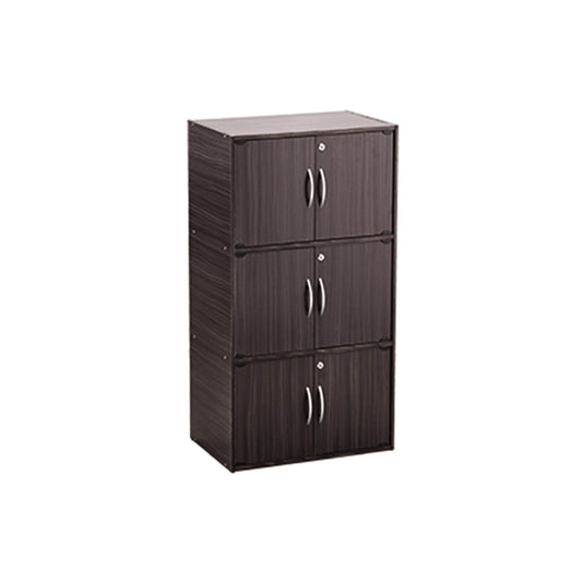 CODEY 6 Door Storage Box With Lock - Light Cappuccino