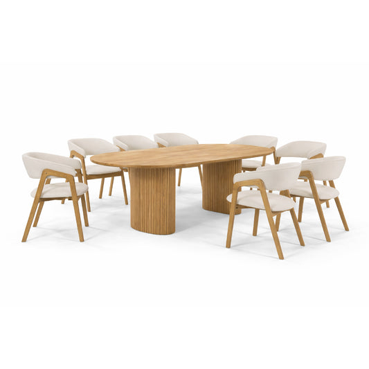 Dining Set ( 1 Costa Table + 8 Nelson Chair ) - Beech