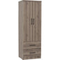 DUBLIN 2 Door 2 Drawer Wardrobe - Dark Oak (600L)