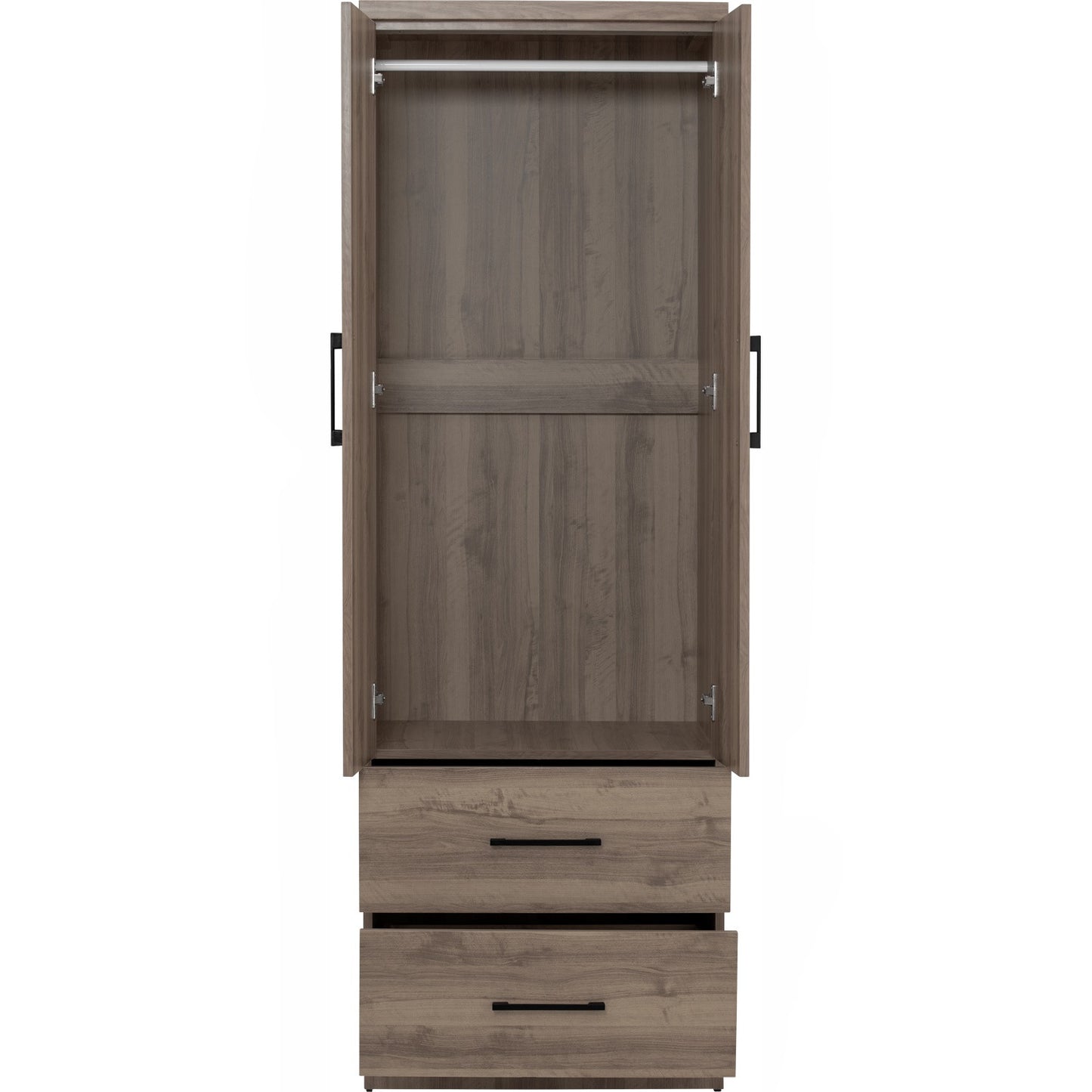 DUBLIN 2 Door 2 Drawer Wardrobe - Dark Oak (600L)