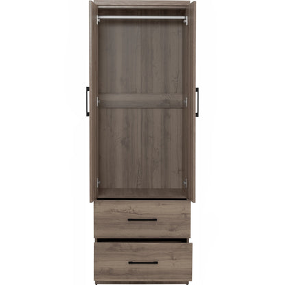 DUBLIN 2 Door 2 Drawer Wardrobe - Dark Oak (600L)