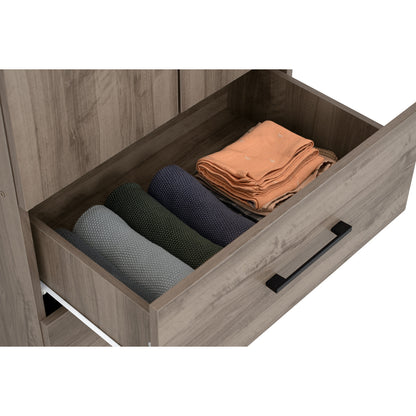 DUBLIN 2 Door 2 Drawer Wardrobe - Dark Oak (600L)