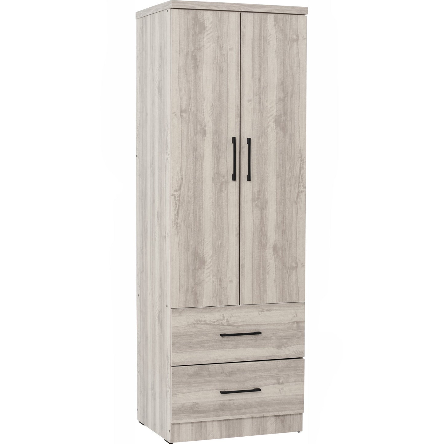 DUBLIN 2 Door 2 Drawer Wardrobe - Light Oak (600L)
