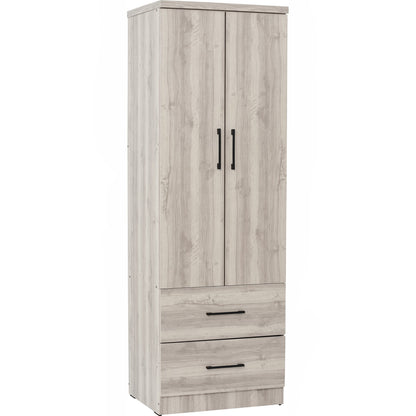 DUBLIN 2 Door 2 Drawer Wardrobe - Light Oak (600L)