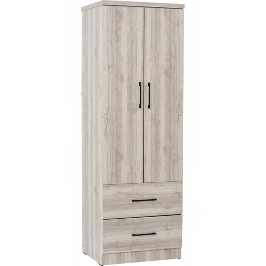 DUBLIN 2 Door 2 Drawer Wardrobe - Light Oak (600L)