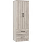 DUBLIN 2 Door 2 Drawer Wardrobe - Light Oak (600L)