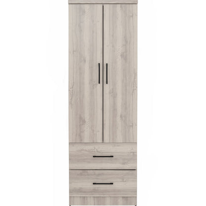 DUBLIN 2 Door 2 Drawer Wardrobe - Light Oak (600L)