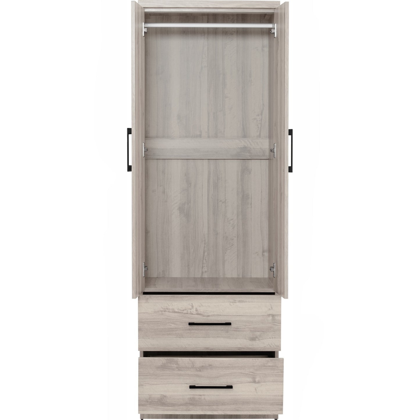 DUBLIN 2 Door 2 Drawer Wardrobe - Light Oak (600L)