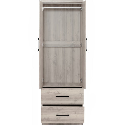 DUBLIN 2 Door 2 Drawer Wardrobe - Light Oak (600L)
