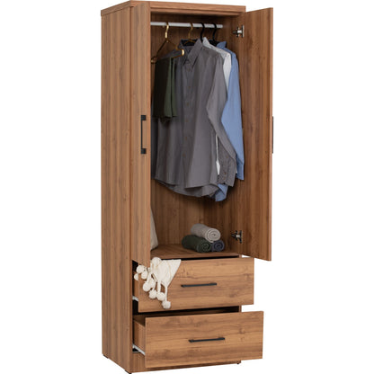 DUBLIN 2 Door 2 Drawer Wardrobe - Natural Oak (600L)