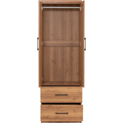 DUBLIN 2 Door 2 Drawer Wardrobe - Natural Oak (600L)