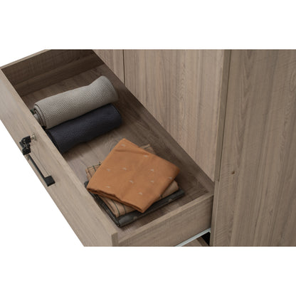 DUBLIN 2 Door 2 Drawer Wardrobe - Dark Oak (800L)