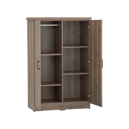 DUBLIN 2 Door Low Wardrobe - Dark Oak