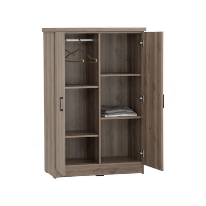 DUBLIN 2 Door Low Wardrobe - Dark Oak