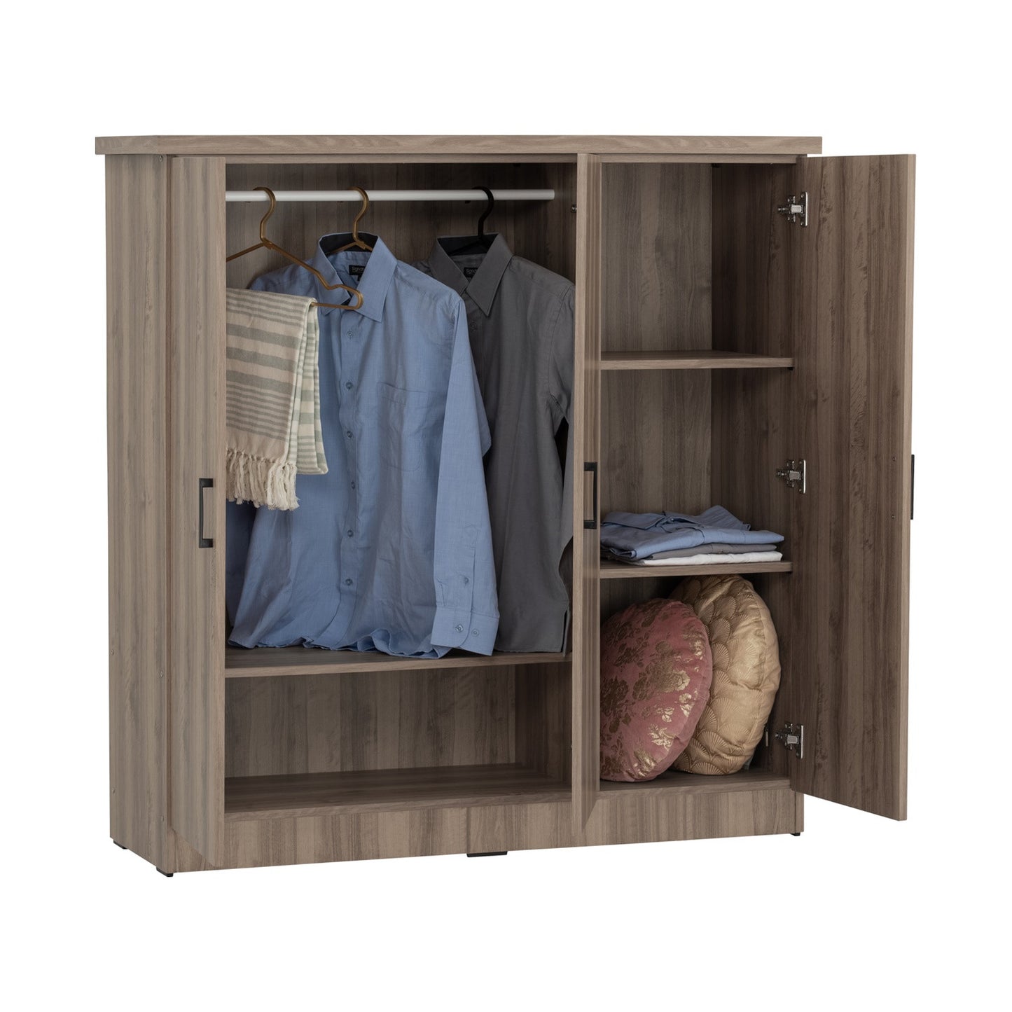 DUBLIN 3 Door Low Wardrobe - Dark Oak