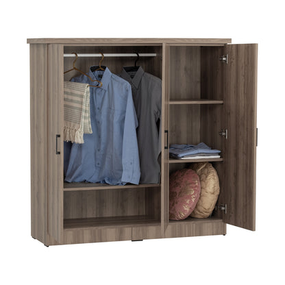 DUBLIN 3 Door Low Wardrobe - Dark Oak