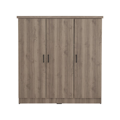 DUBLIN 3 Door Low Wardrobe - Dark Oak