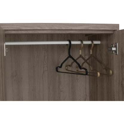 DUBLIN 3 Door Low Wardrobe - Dark Oak