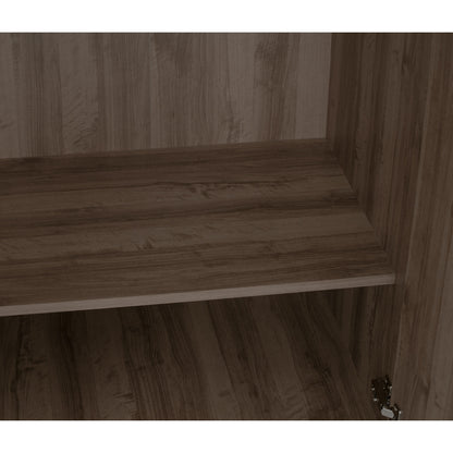 DUBLIN 3 Door Low Wardrobe - Dark Oak