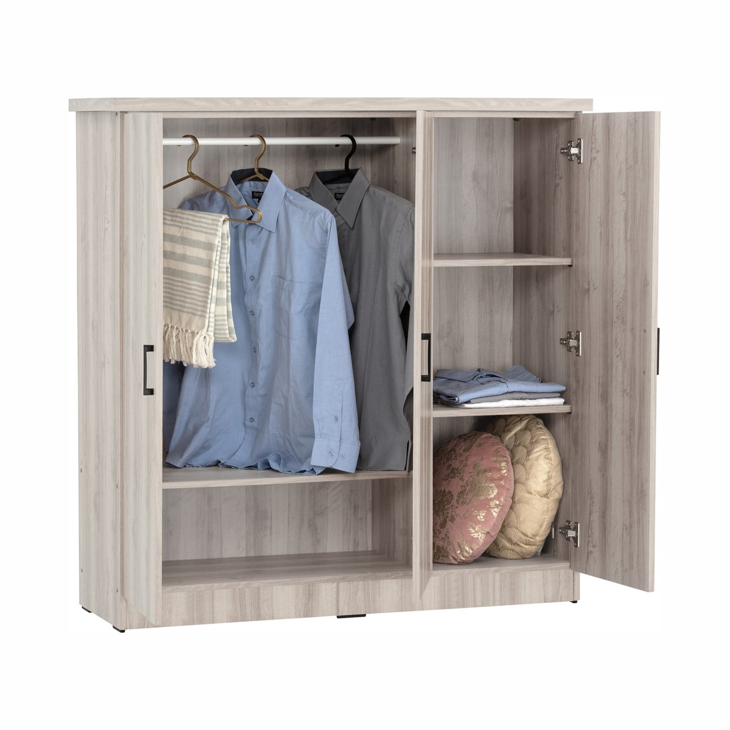 DUBLIN 3 Door Low Wardrobe - Light Oak
