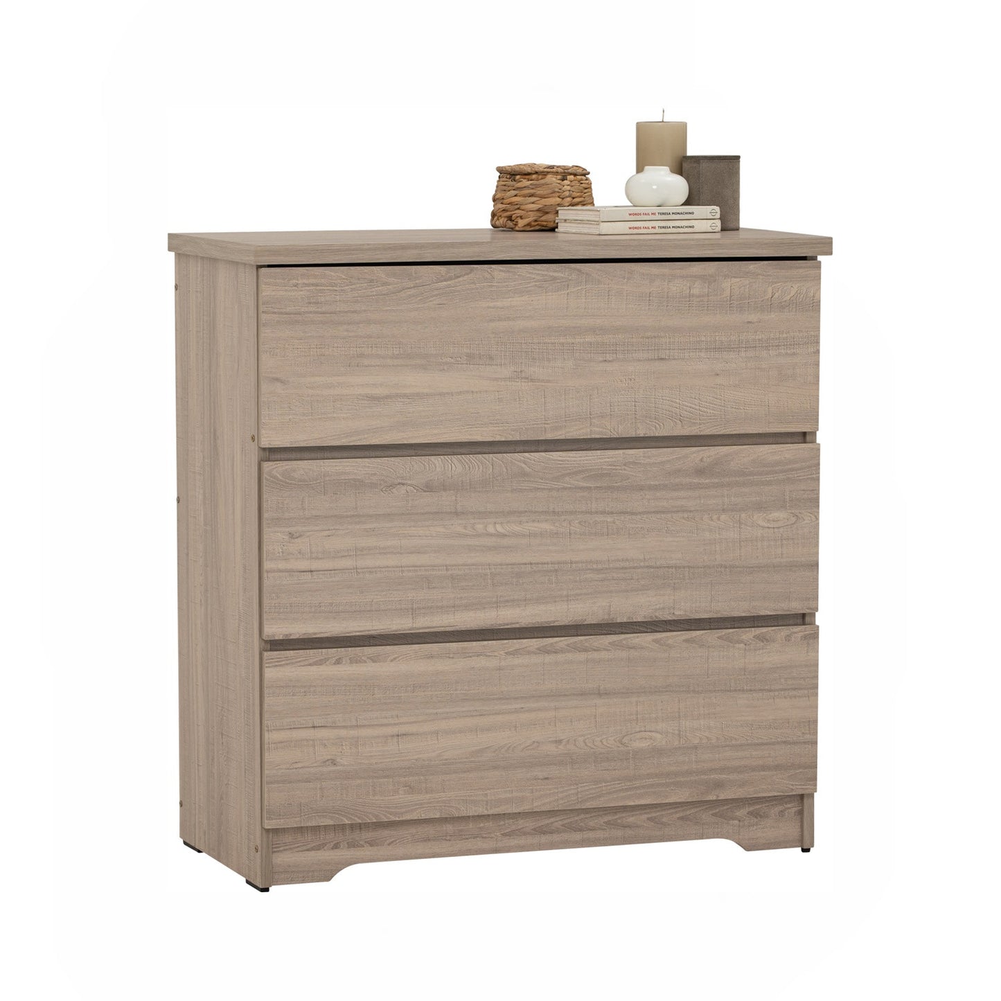 DUBLIN 3 Drawer Cabinet - Dark Oak