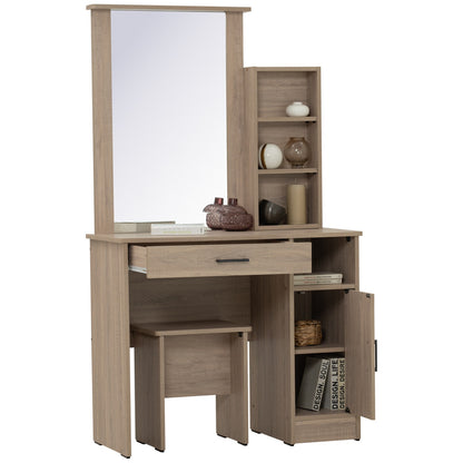 DUBLIN Dressing Table With Stool - Dark Oak