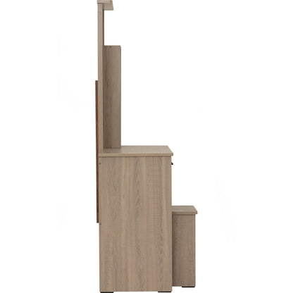 DUBLIN Dressing Table With Stool - Dark Oak