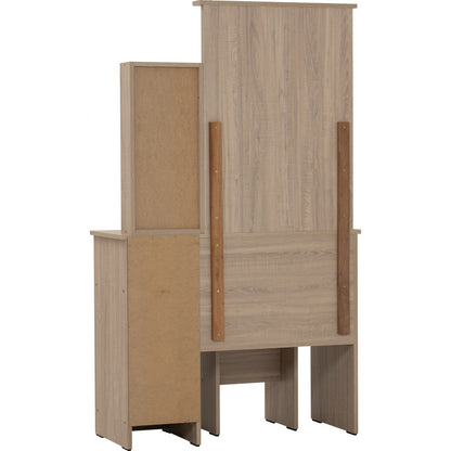 DUBLIN Dressing Table With Stool - Dark Oak