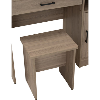 DUBLIN Dressing Table With Stool - Dark Oak