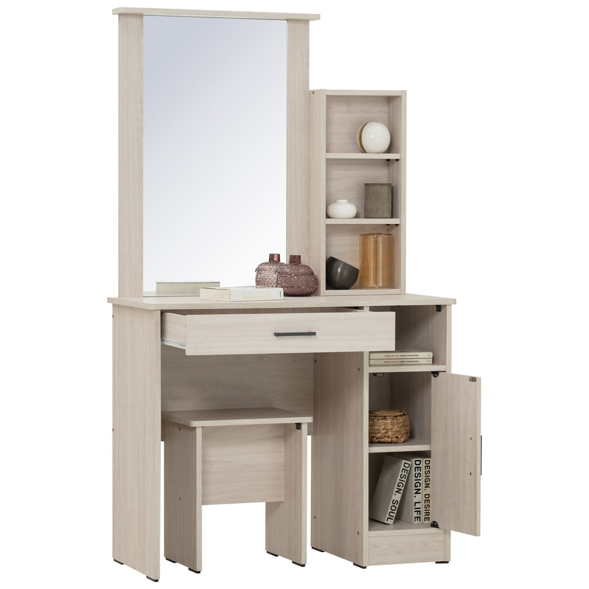 DUBLIN Dressing Table With Stool - Light Oak