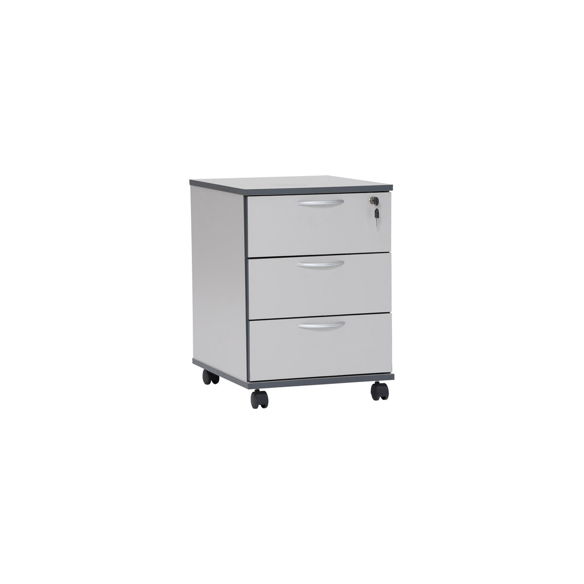 ECO 3 Drawer Mobile Pedestal - Grey