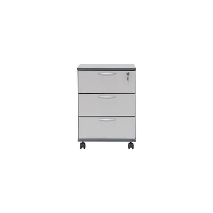 ECO 3 Drawer Mobile Pedestal - Grey