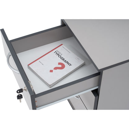 ECO 3 Drawer Mobile Pedestal - Grey