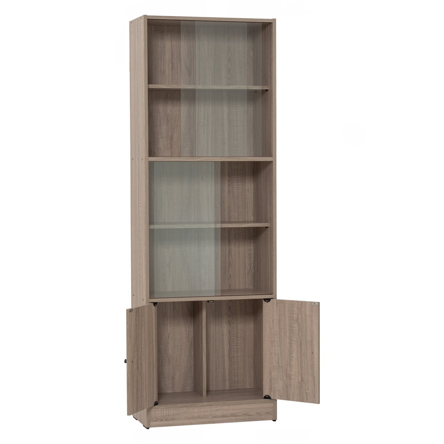 ECO File Cabinet With Glass - Dark Oak