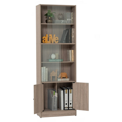 ECO File Cabinet With Glass - Dark Oak