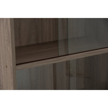 ECO File Cabinet With Glass - Dark Oak