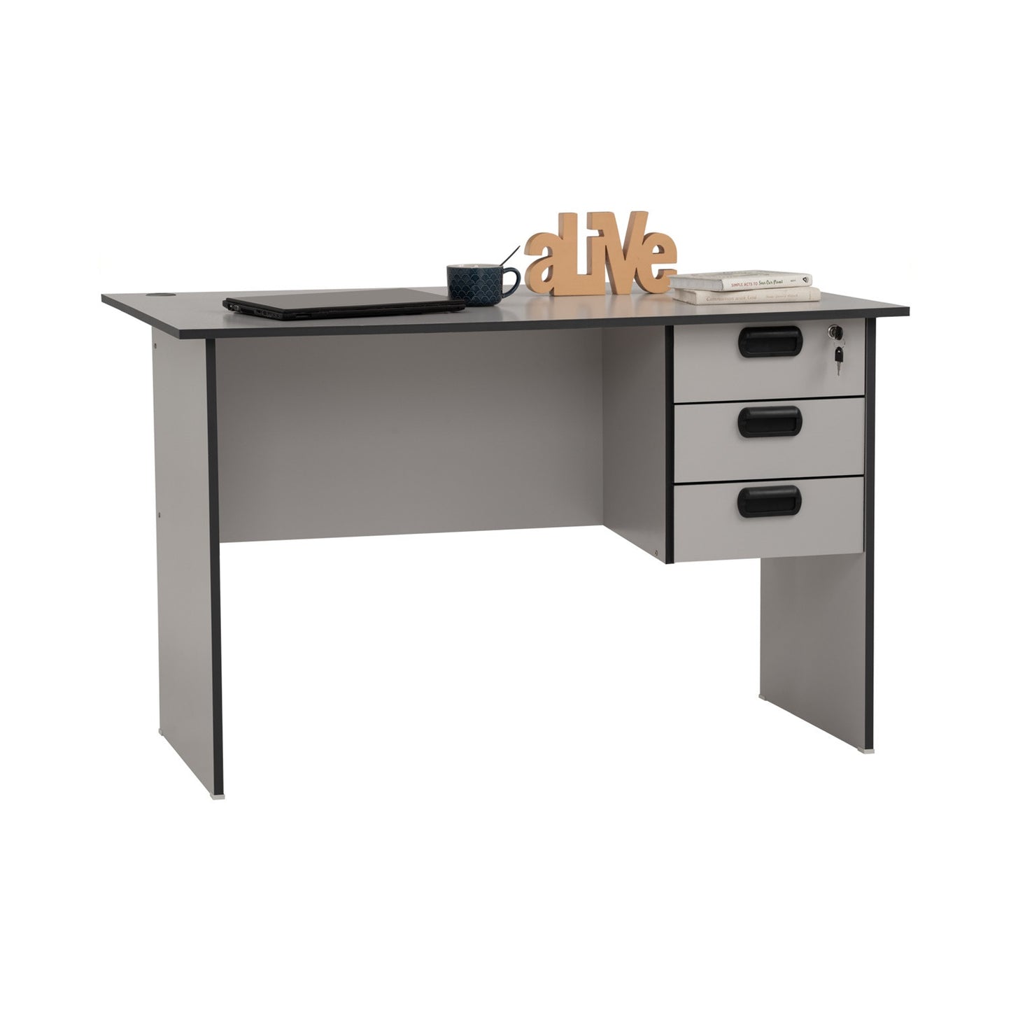 ECO Office Table With 2 Cable Hole - Grey (1200L x 710W)