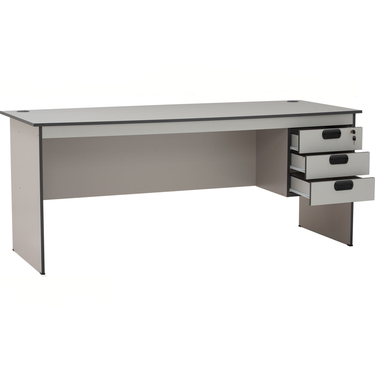 ECO Office Table With 2 Cable Hole - Grey (1800L)