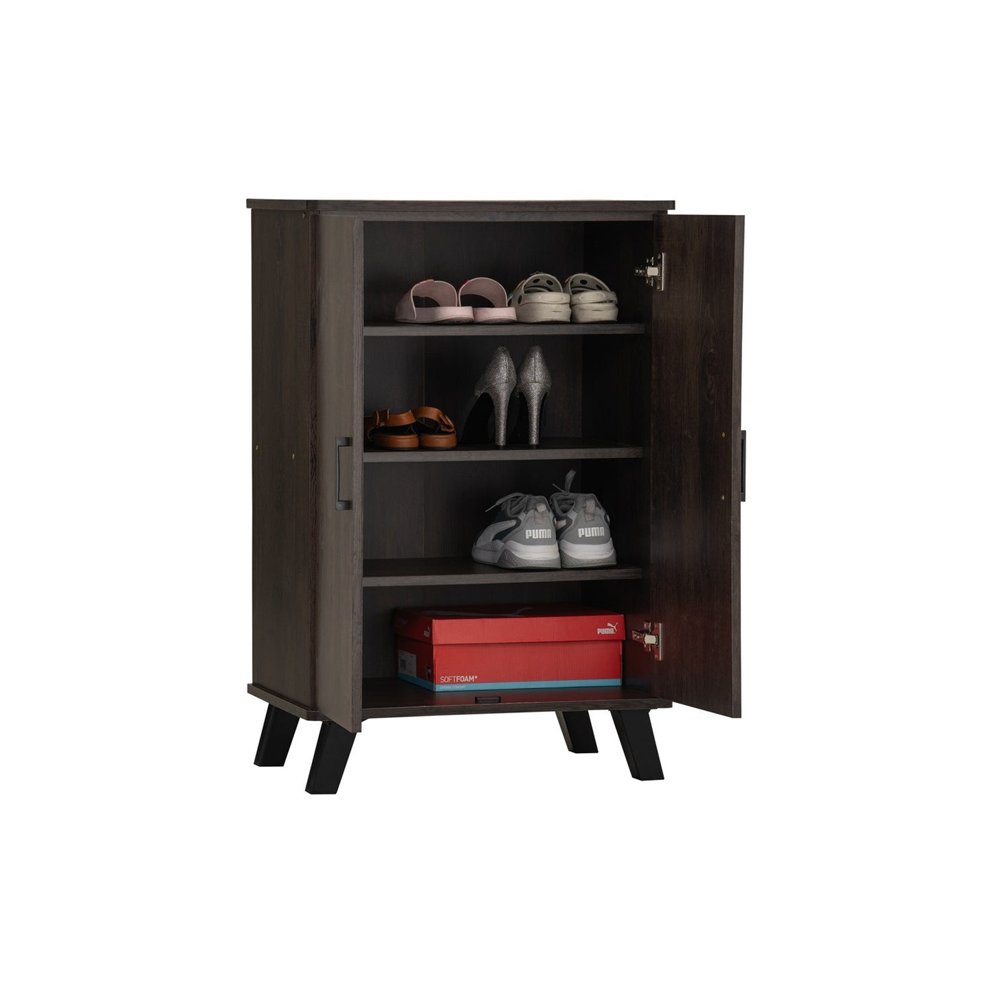 EVERETT 2 Door Shoe Cabinet - Walnut