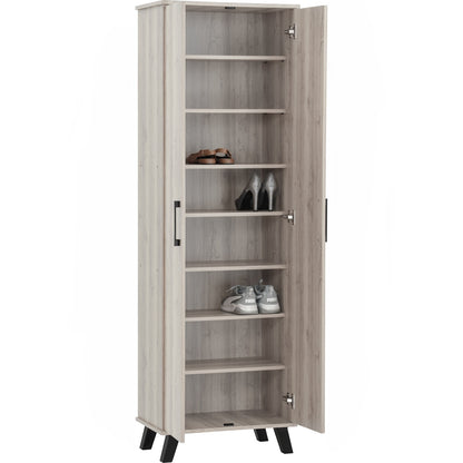 EVERETT 2 Door High Shoe Cabinet - Light Oak