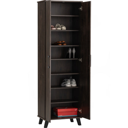 EVERETT 2 Door High Shoe Cabinet - Walnut