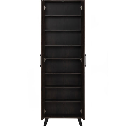 EVERETT 2 Door High Shoe Cabinet - Walnut